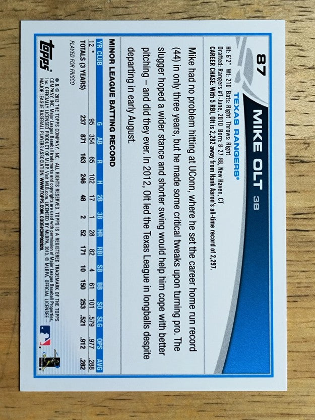 2013 Topps #87 Mike Olt RC