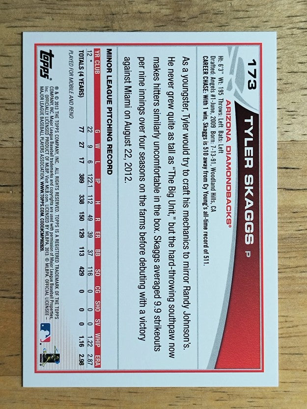 2013 Topps #173 Tyler Skaggs RC