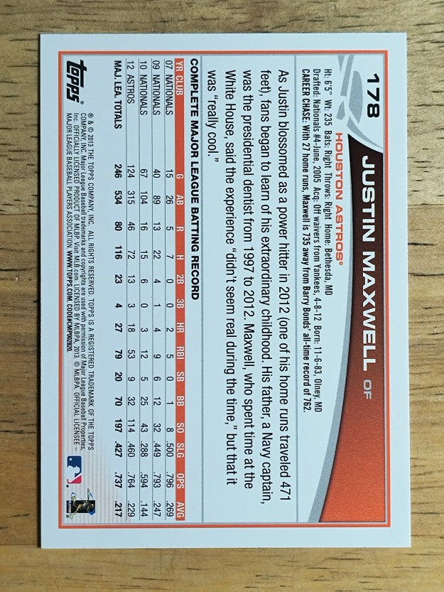 2013 Topps #178 Justin Maxwell
