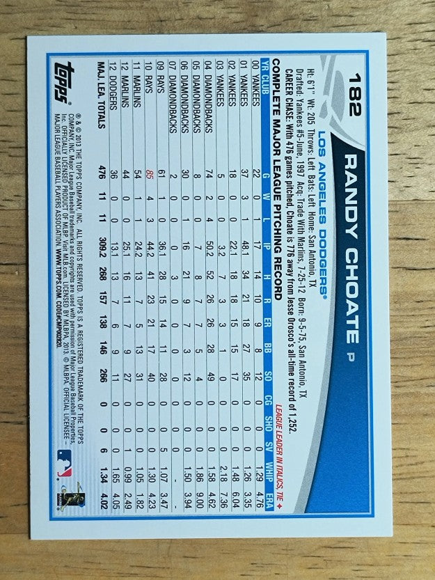 2013 Topps #182 Randy Choate