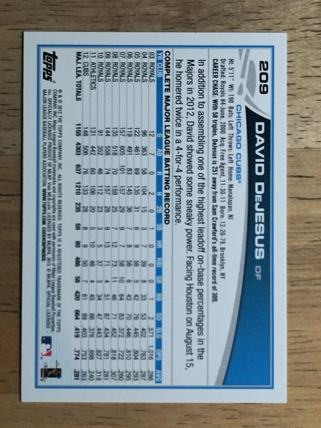 2013 Topps #209 David DeJesus
