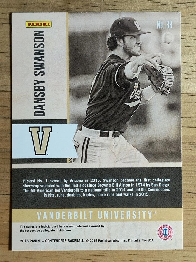 2015 Panini Contenders Old School Colors #38 Dansby Swanson