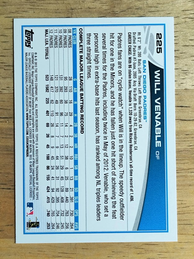 2013 Topps #225 Will Venable