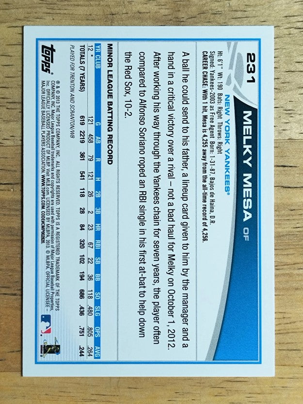 2013 Topps #231 Melky Mesa RC