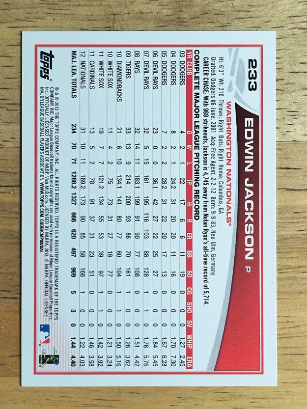 2013 Topps #233 Edwin Jackson