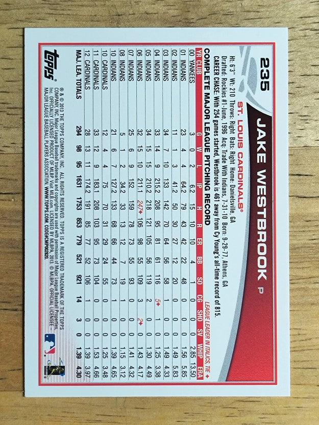 2013 Topps #235 Jake Westbrook