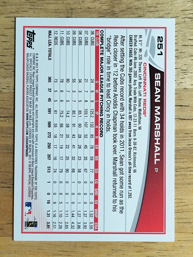 2013 Topps #251 Sean Marshall