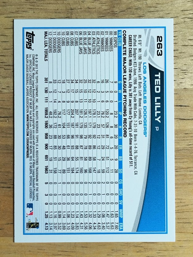 2013 Topps #263 Ted Lilly