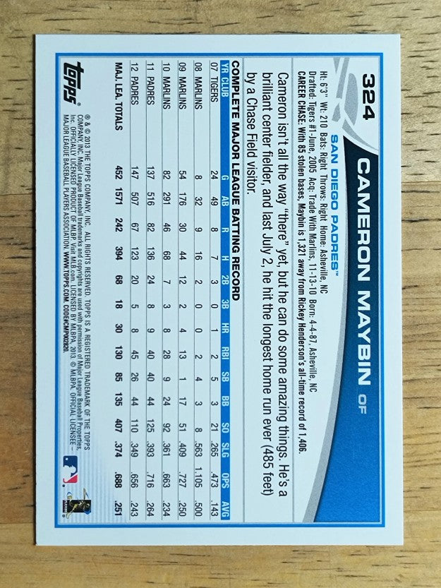 2013 Topps #324A Cameron Maybin