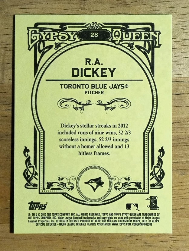 2013 Topps Gypsy Queen #28 R.A. Dickey SP