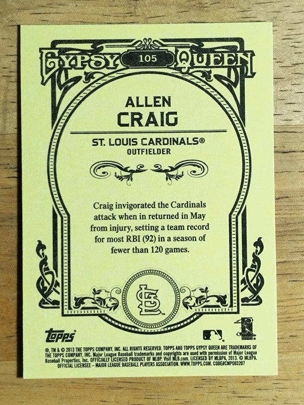 2013 Topps Gypsy Queen #105 Allen Craig