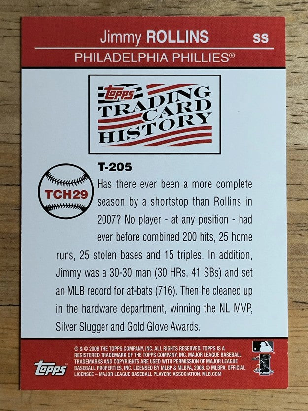 2008 Topps Trading Card History #TCH29 Jimmy Rollins