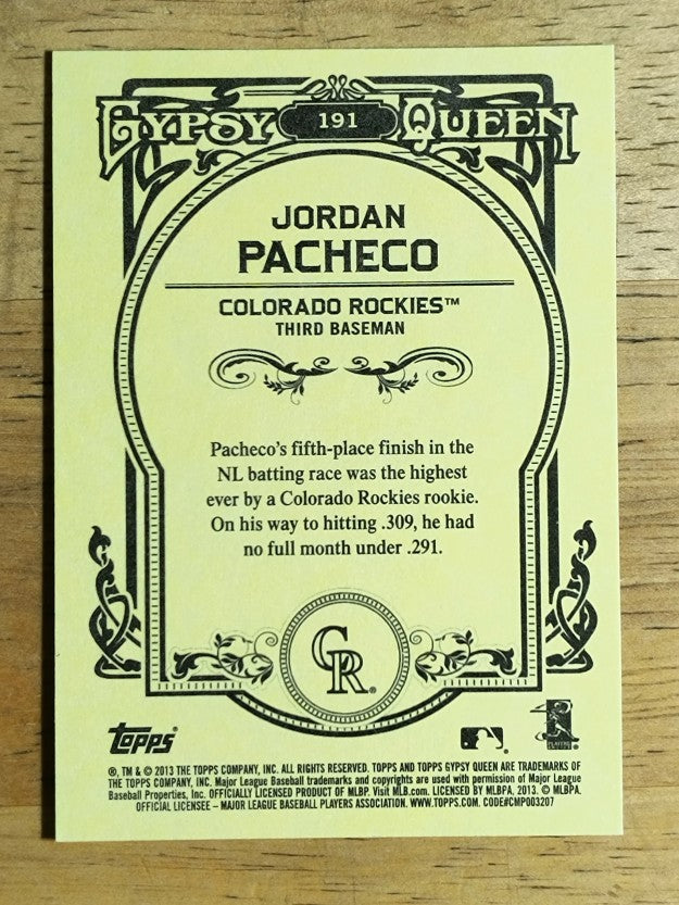 2013 Topps Gypsy Queen #191 Jordan Pacheco