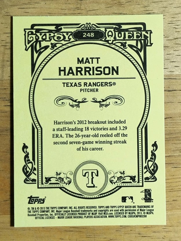 2013 Topps Gypsy Queen #248 Matt Harrison SP