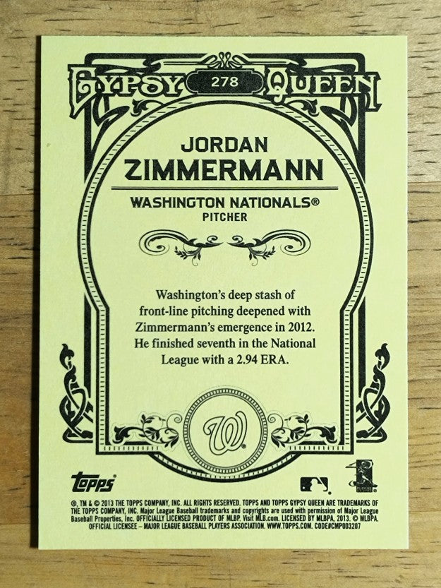 2013 Topps Gypsy Queen #278 Jordan Zimmermann