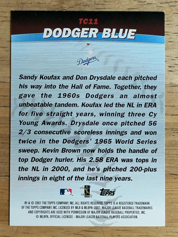 2001 Topps Combos #TC11 Don Drysdale/Kevin Brown/Sandy Koufax