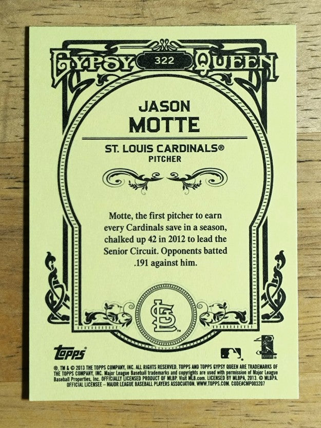 2013 Topps Gypsy Queen #322 Jason Motte
