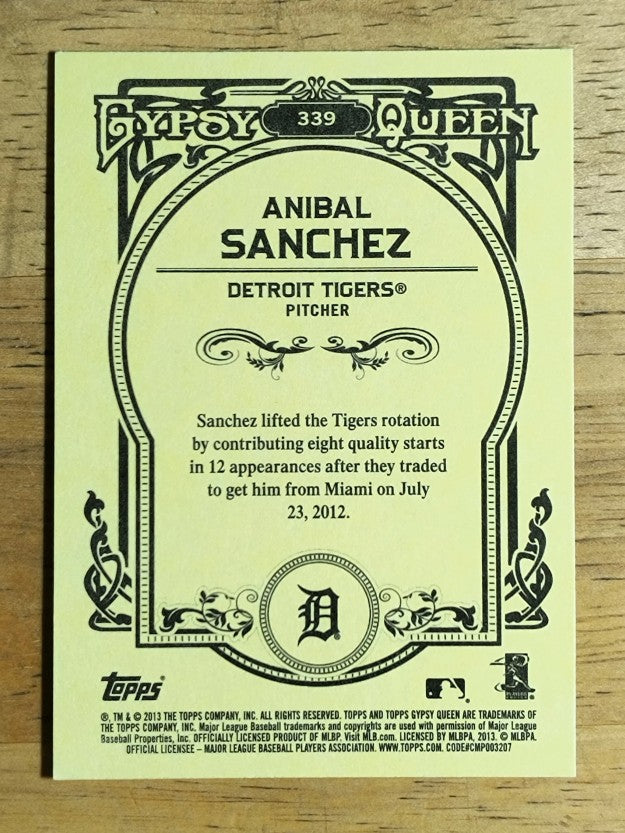 2013 Topps Gypsy Queen #339 Anibal Sanchez