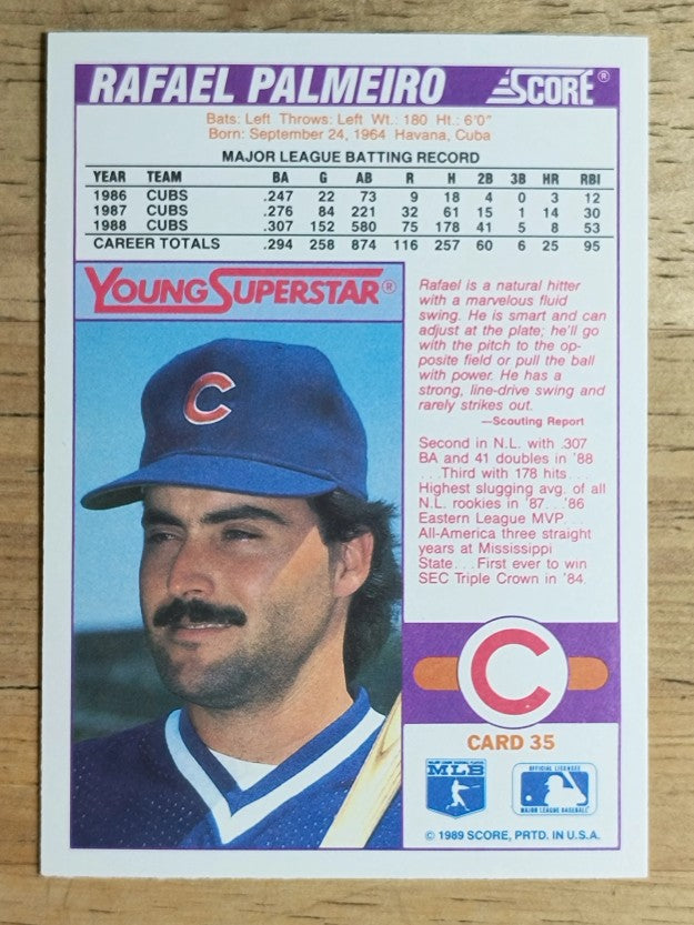 1989 Score Young Superstars I #35 Rafael Palmeiro