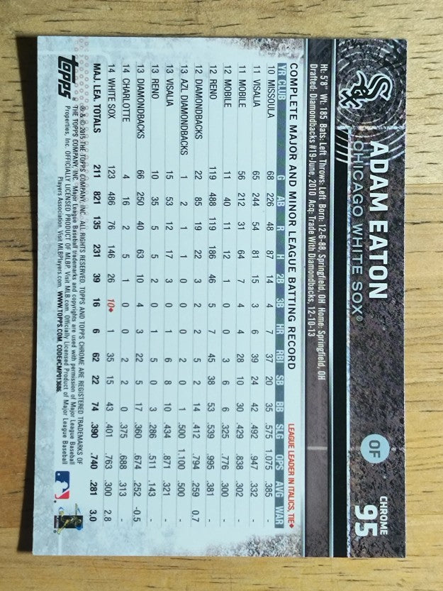 2015 Topps Chrome #95 Adam Eaton