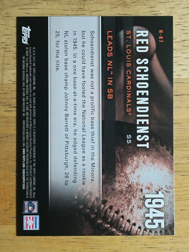 2015 Topps Highlight of the Year #H67 Red Schoendienst UPD