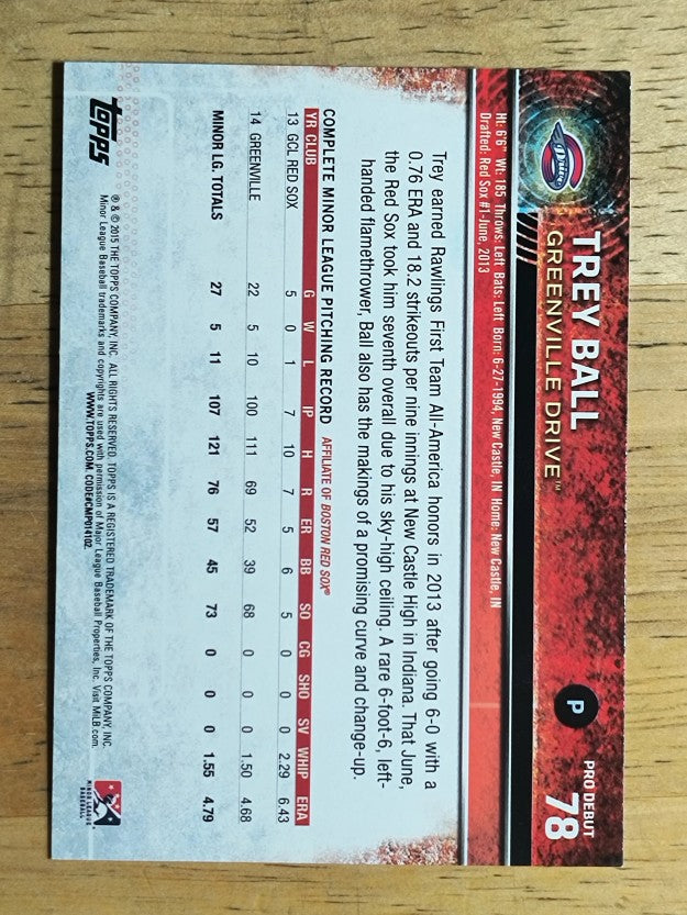 2015 Topps Pro Debut #78 Trey Ball