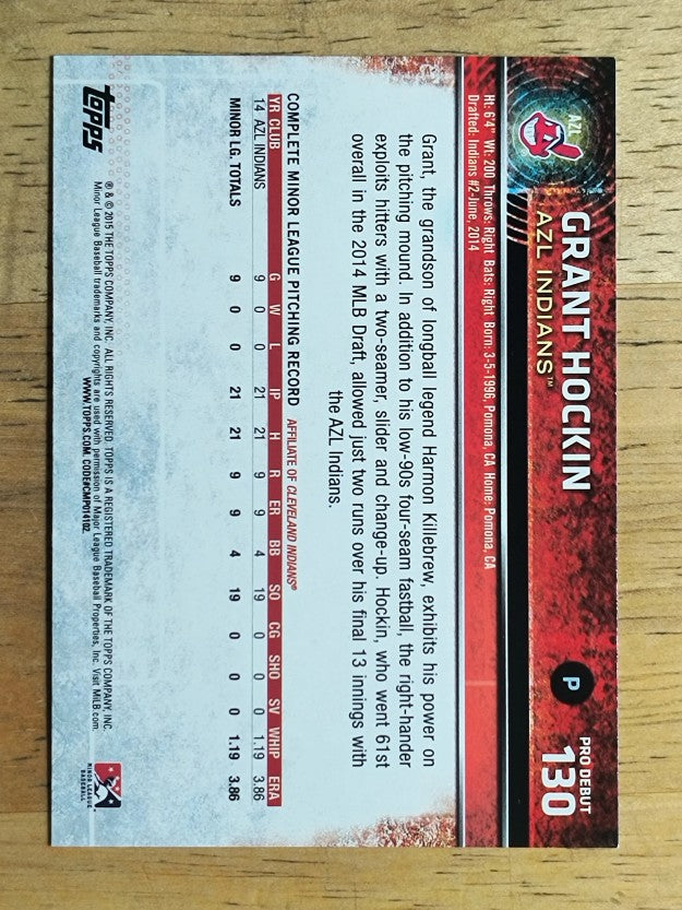 2015 Topps Pro Debut #130 Grant Hockin