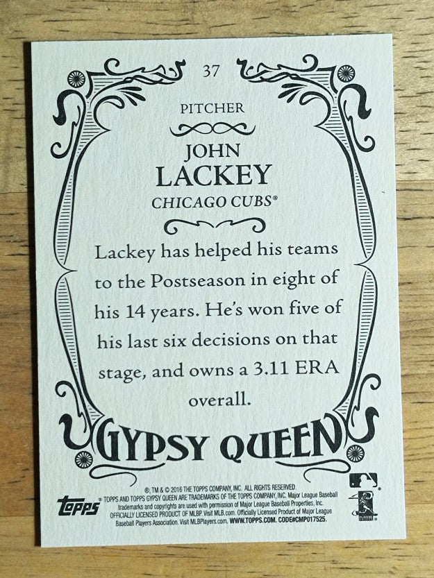 2016 Topps Gypsy Queen #37 John Lackey