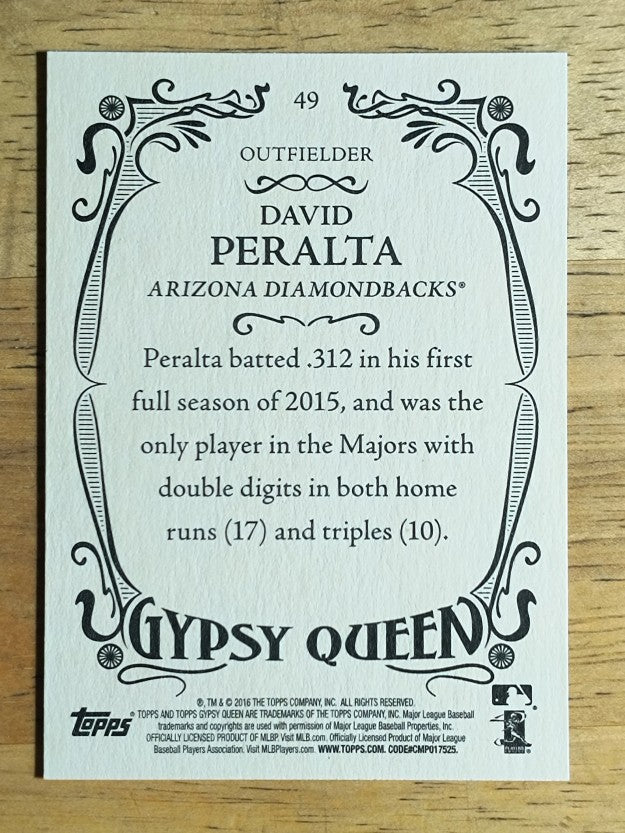 2016 Topps Gypsy Queen #49 David Peralta