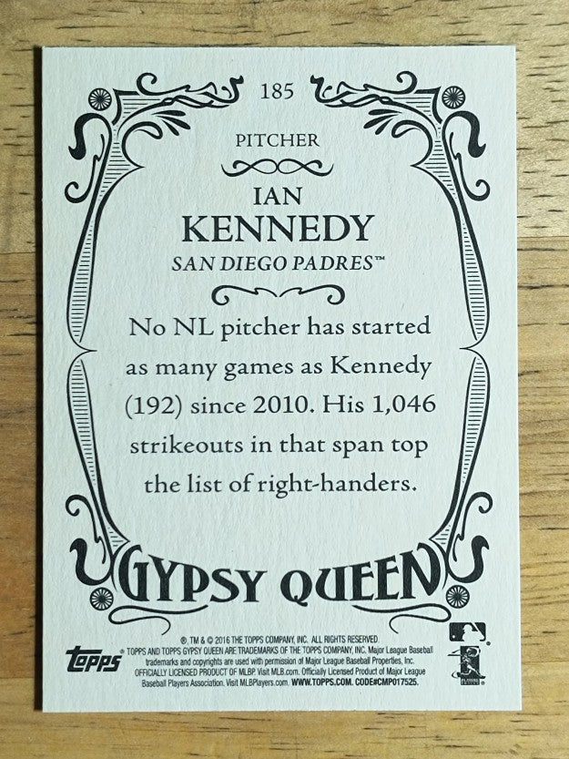 2016 Topps Gypsy Queen #185 Ian Kennedy