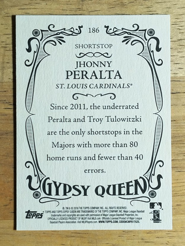 2016 Topps Gypsy Queen #186 Jhonny Peralta