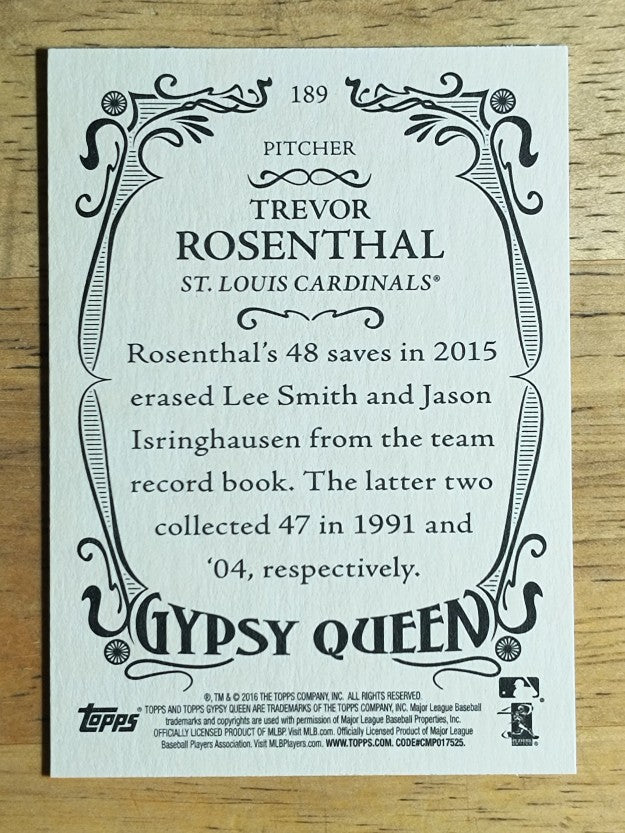 2016 Topps Gypsy Queen #189 Trevor Rosenthal