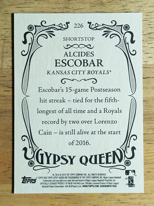 2016 Topps Gypsy Queen #226 Alcides Escobar