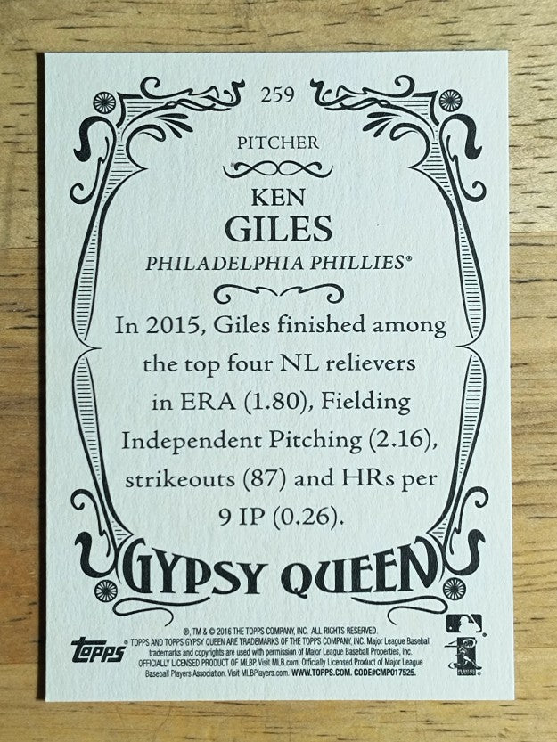 2016 Topps Gypsy Queen #259 Ken Giles