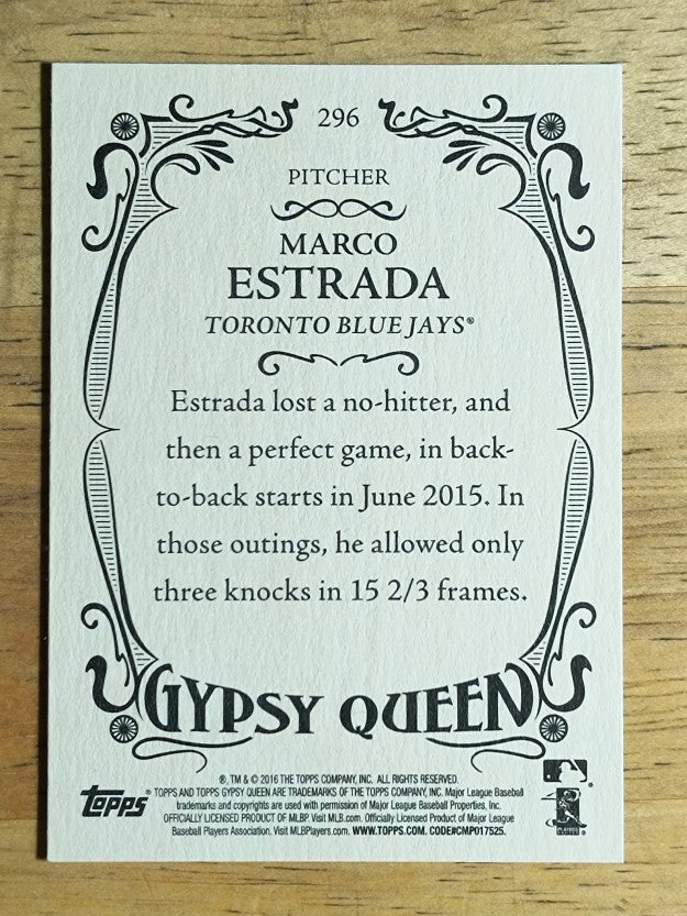 2016 Topps Gypsy Queen #296 Marco Estrada