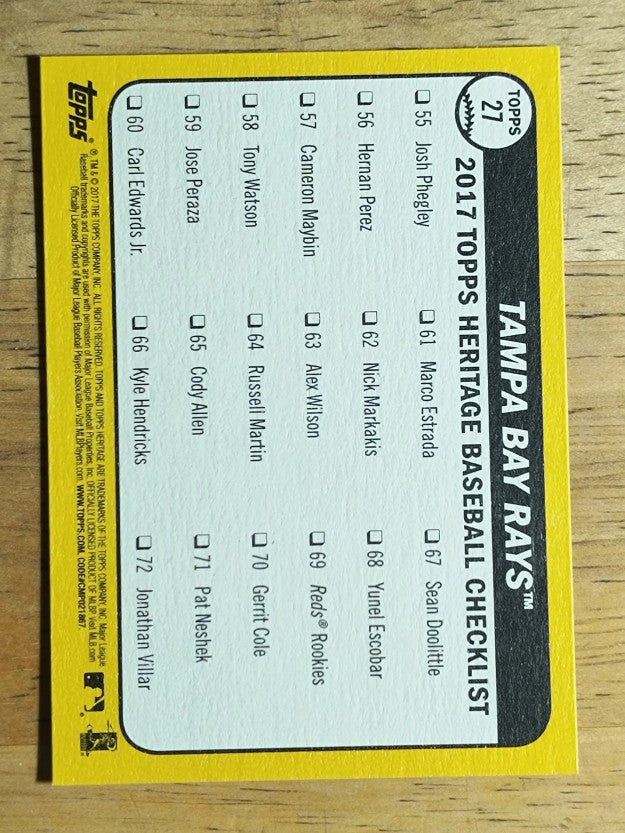 2017 Topps Heritage #27 Tampa Bay Rays TC