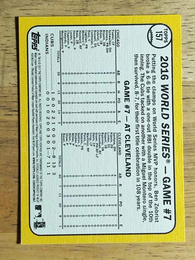2017 Topps Heritage #157 Ben Zobrist WSH