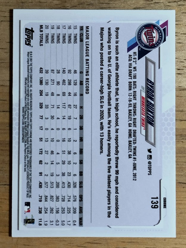 2021 Topps Chrome #139 Byron Buxton