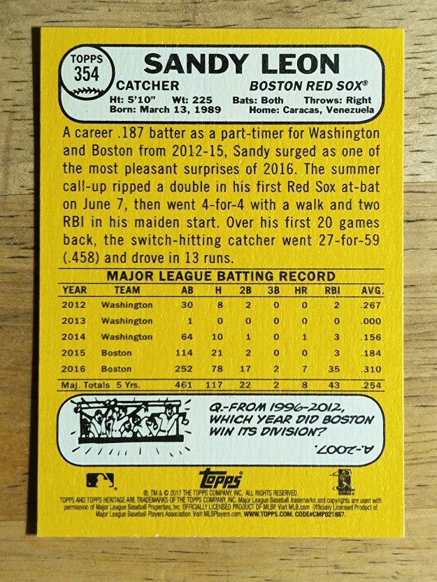 2017 Topps Heritage #354 Sandy Leon