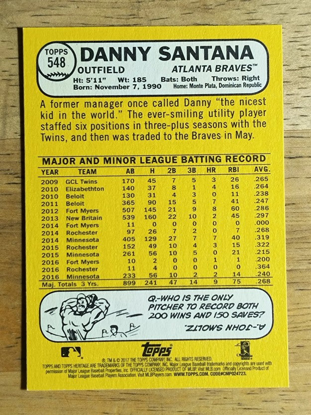 2017 Topps Heritage #548 Danny Santana