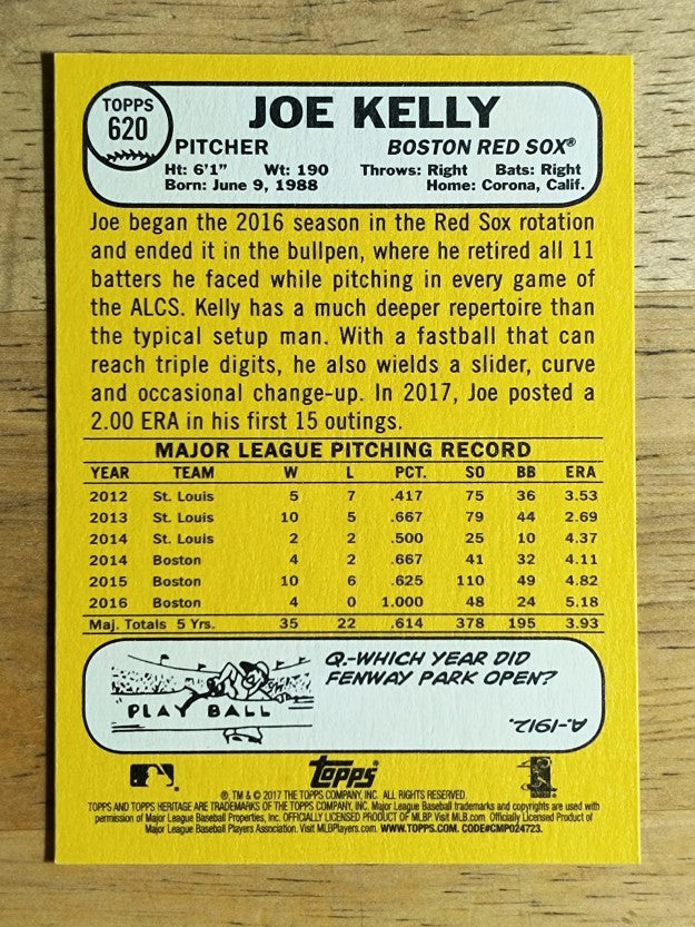 2017 Topps Heritage #620 Joe Kelly