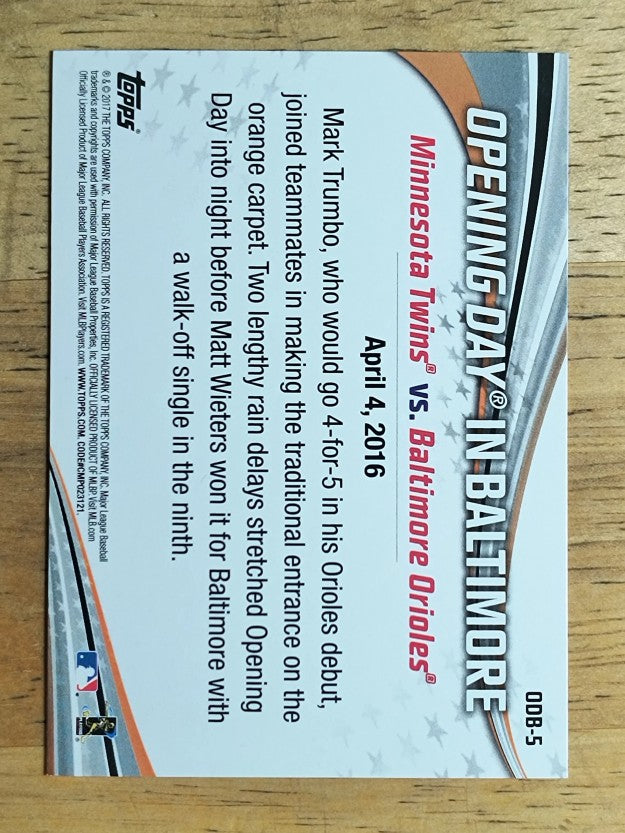2017 Topps Opening Day Opening Day #ODB5 Baltimore Orioles