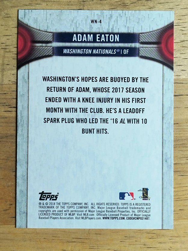 2018 Nationals Topps National Baseball Card Day #WN4 Adam Eaton