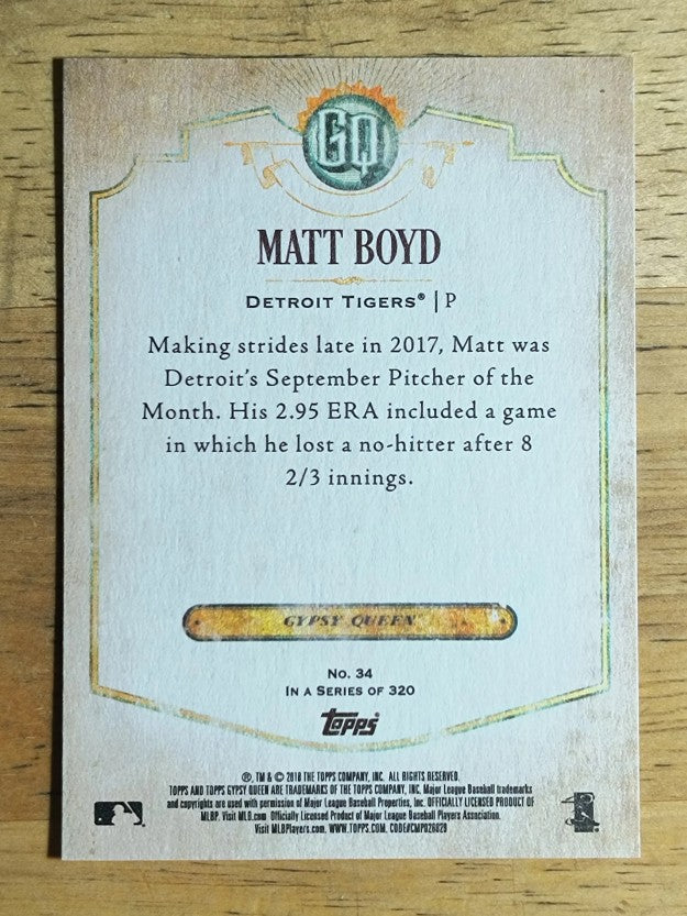 2018 Topps Gypsy Queen #34 Matt Boyd