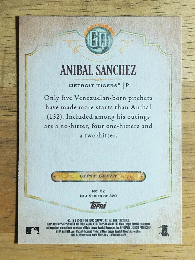2018 Topps Gypsy Queen #52 Anibal Sanchez
