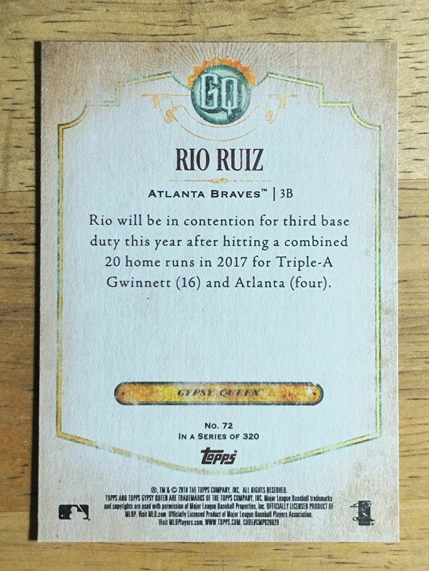 2018 Topps Gypsy Queen #72 Rio Ruiz