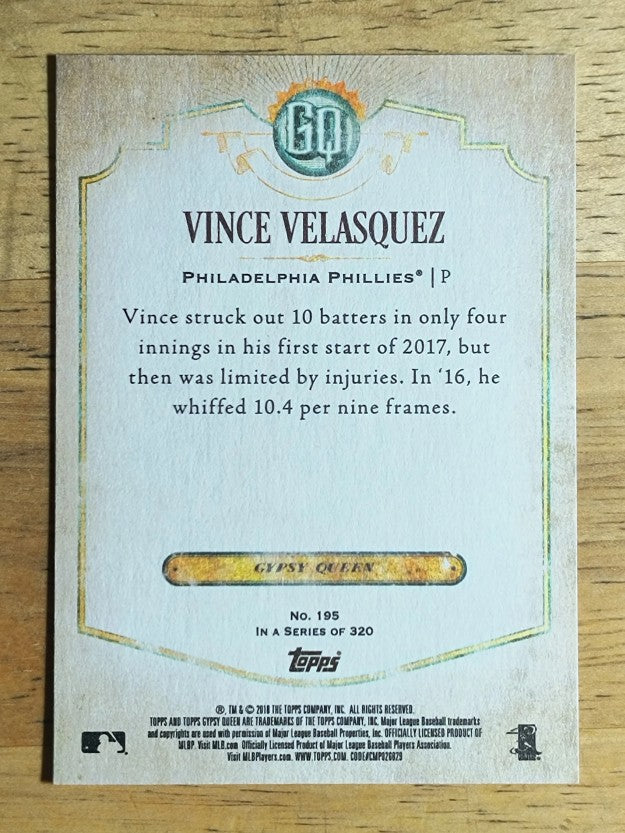2018 Topps Gypsy Queen #195 Vince Velasquez