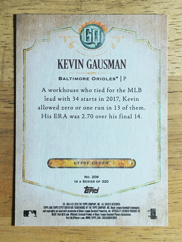 2018 Topps Gypsy Queen #209 Kevin Gausman