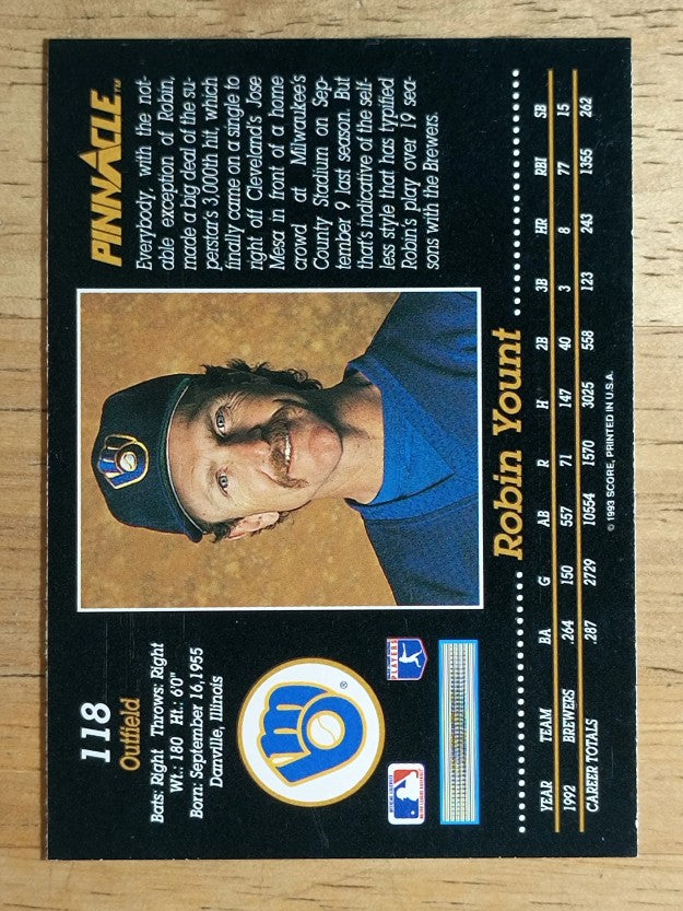 1993 Pinnacle #118 Robin Yount