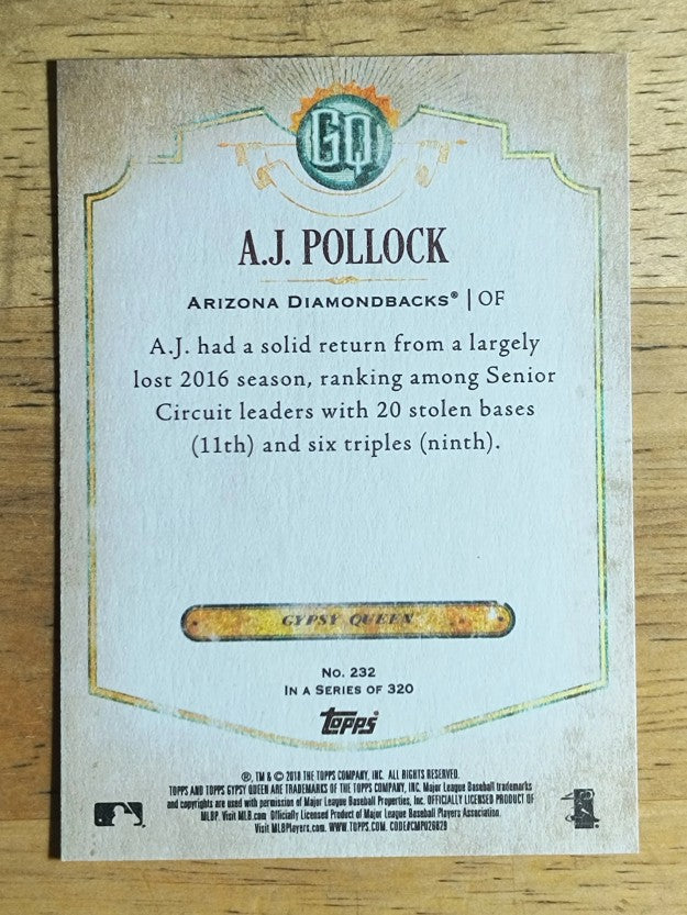 2018 Topps Gypsy Queen #232 A.J. Pollock